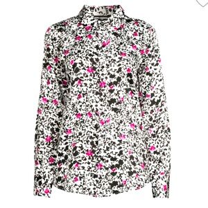 Karl Lagerfeld Women's Abstract Printed Long-Sleeve Shirt